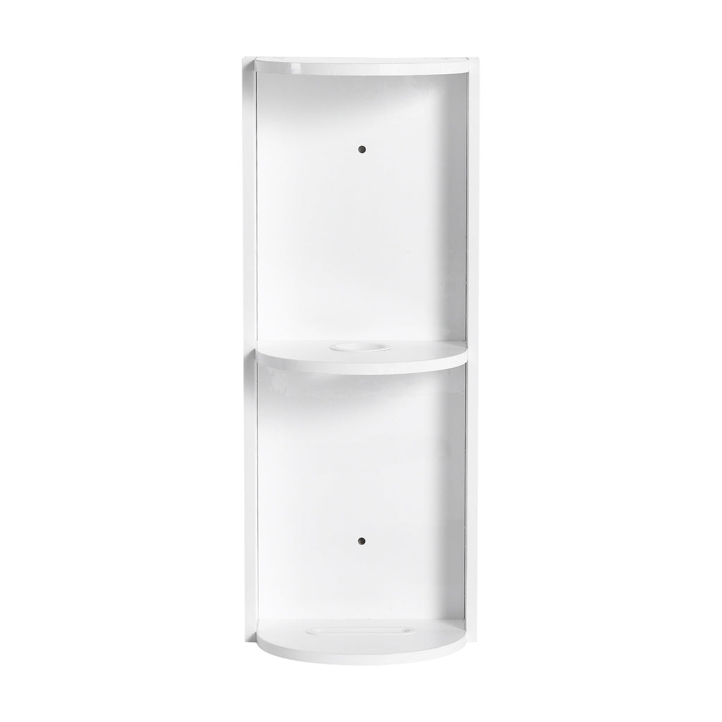 Glossy White 12' Bathroom Wall-Mounted Storage Rack with Float Mounting Design, Durable Plywood