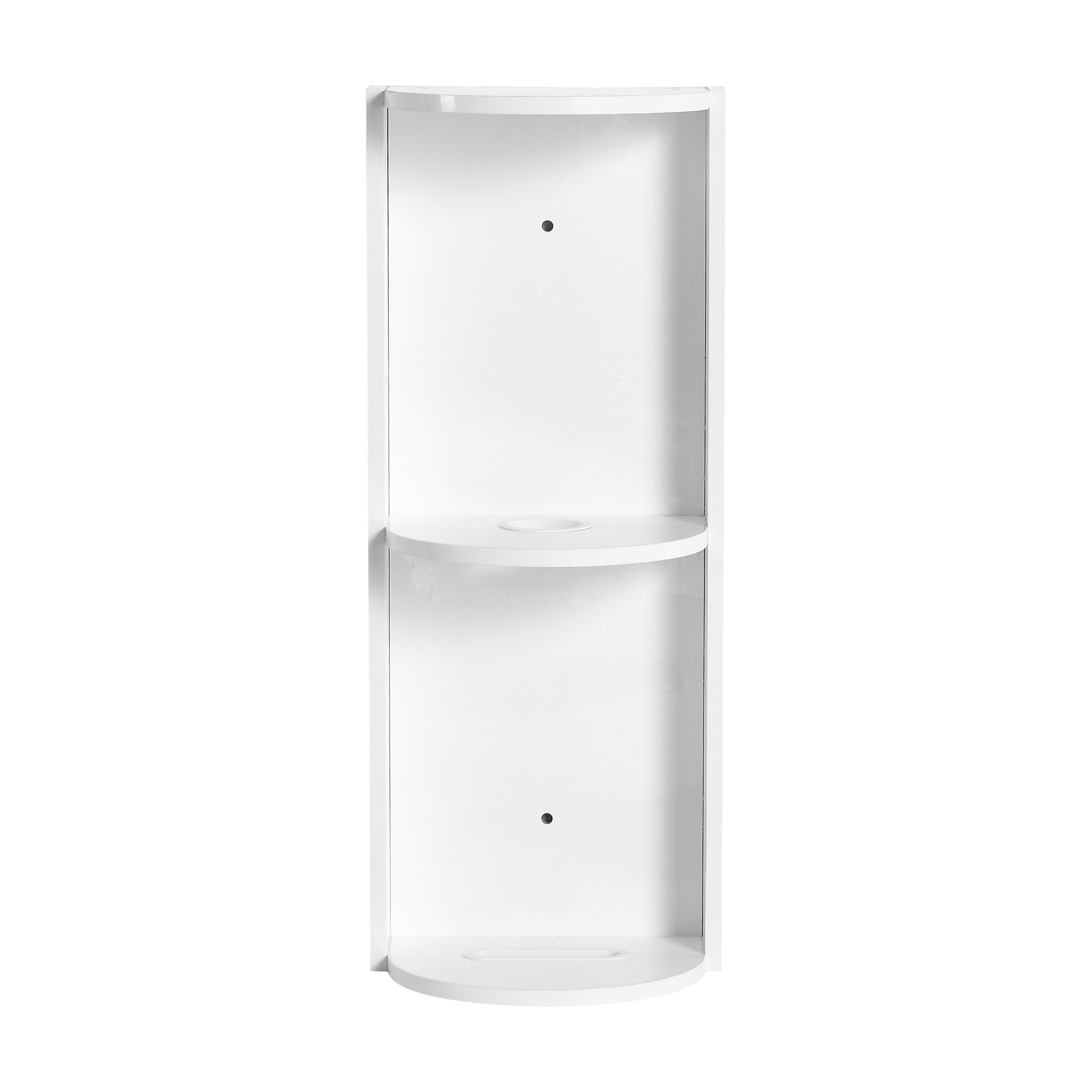 Glossy White 12' Bathroom Wall-Mounted Storage Rack with Float Mounting Design, Durable Plywood