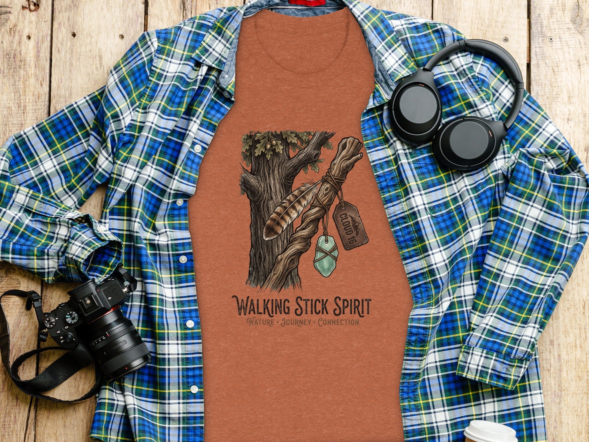 Heritage Walking Stick Spirit: Journey Nomad Tee