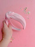 Light Pink Ribbed Knotted Headband
