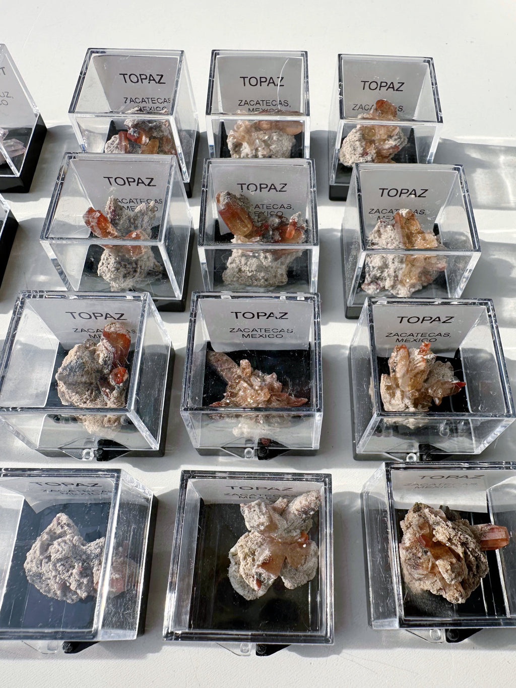 Natural Topaz Thumbnails in a Perky Box - from Zacatecas, Mexico