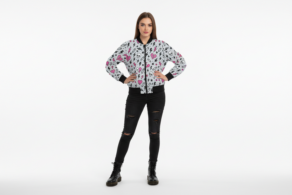 Ashen Chaos Bomber Jacket