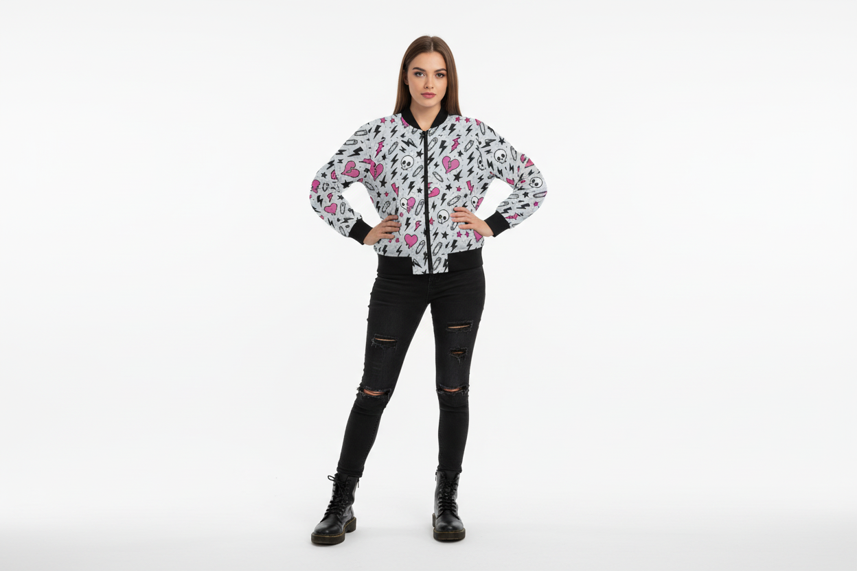 Ashen Chaos Bomber Jacket