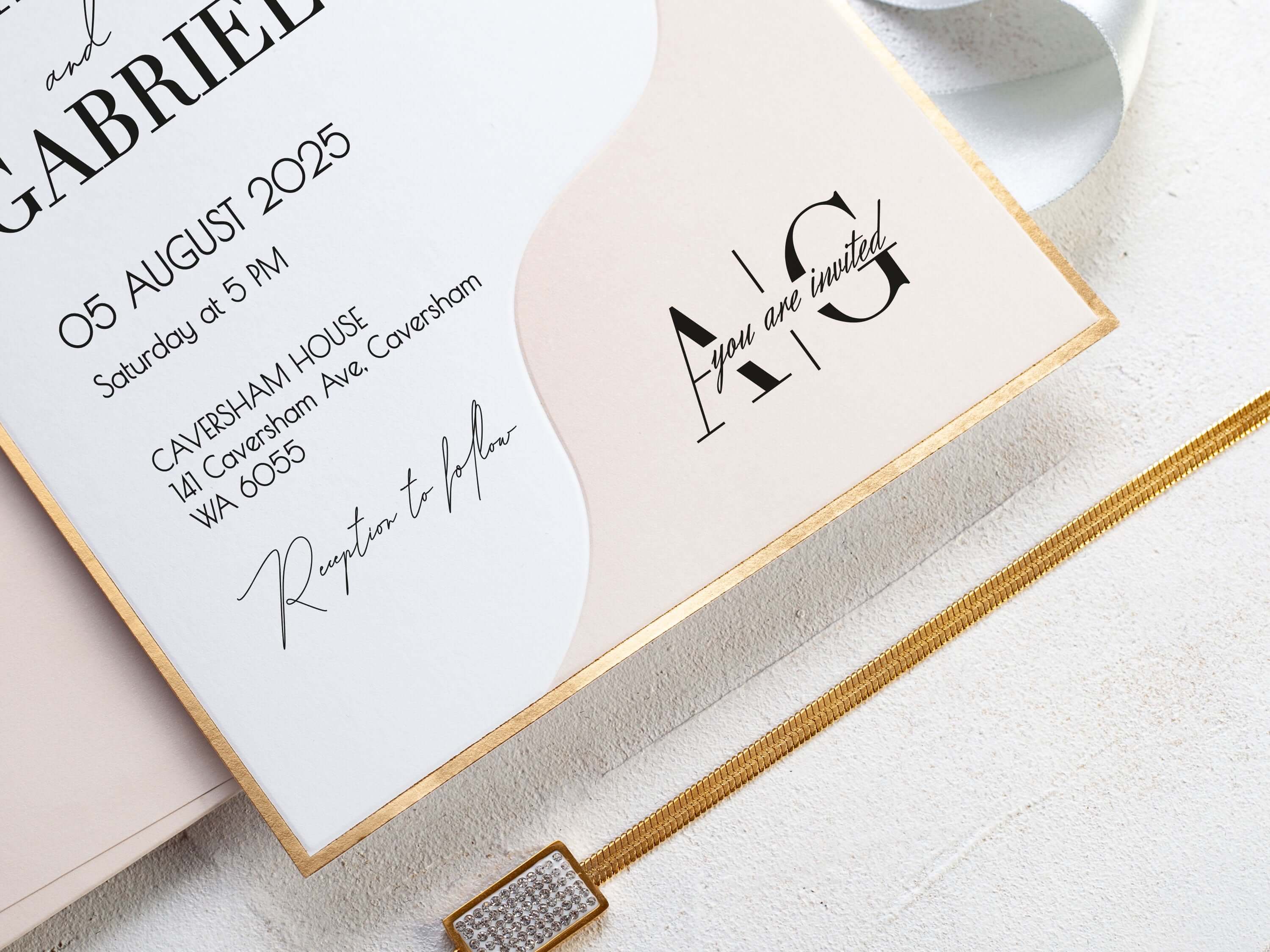 Blush Pink Wedding Invitation with Wax Seal