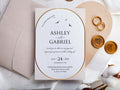 Blush Pink Wedding Invitation with Gold Foil