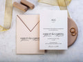 Blush Pink & Gold Minimalist Wedding Invitation
