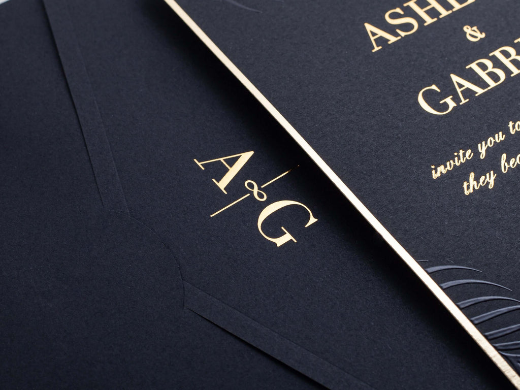 Black & Gold Foil Wedding Invitation