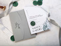 Half Arch Wedding Invitation with Green Leaves