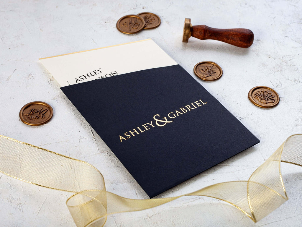 Khaki Green Minimalist Wedding Invitation