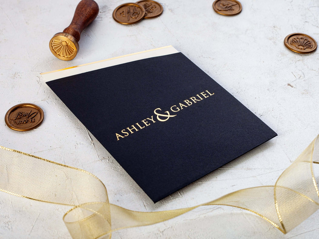 Khaki Green Minimalist Wedding Invitation