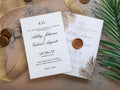 Blind Embossed Wedding Invitation with Palm Leaf