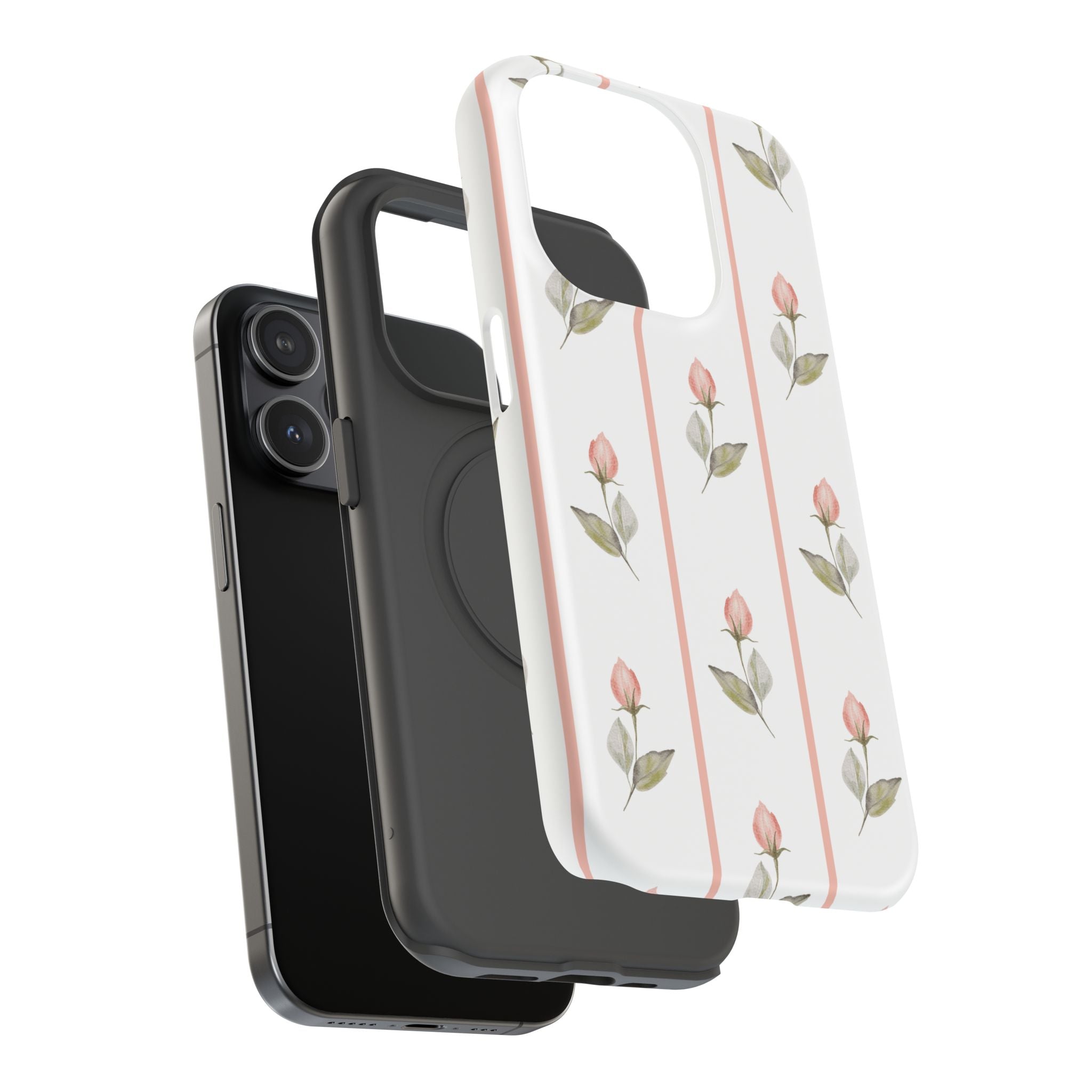 Customizable: Floral Impact-Resistant Phone Case, Chic Phone Cover