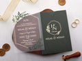 Dark Green Acrylic Wedding Invitation