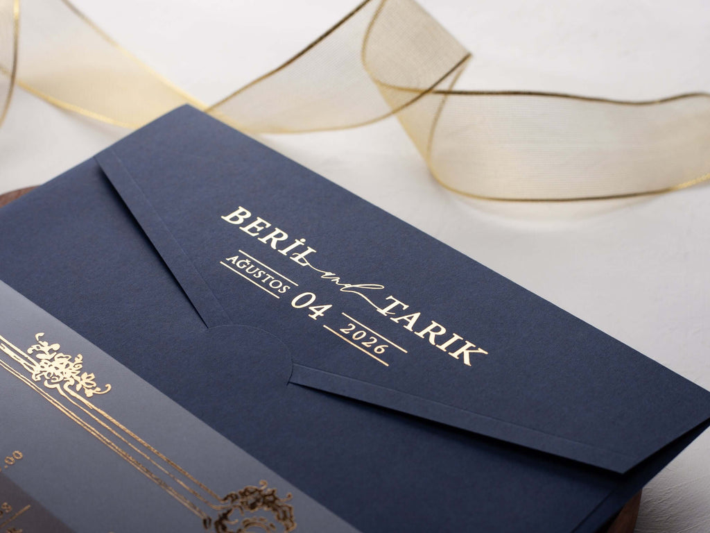 Frame Acrylic Wedding Invitation with Gold Foil