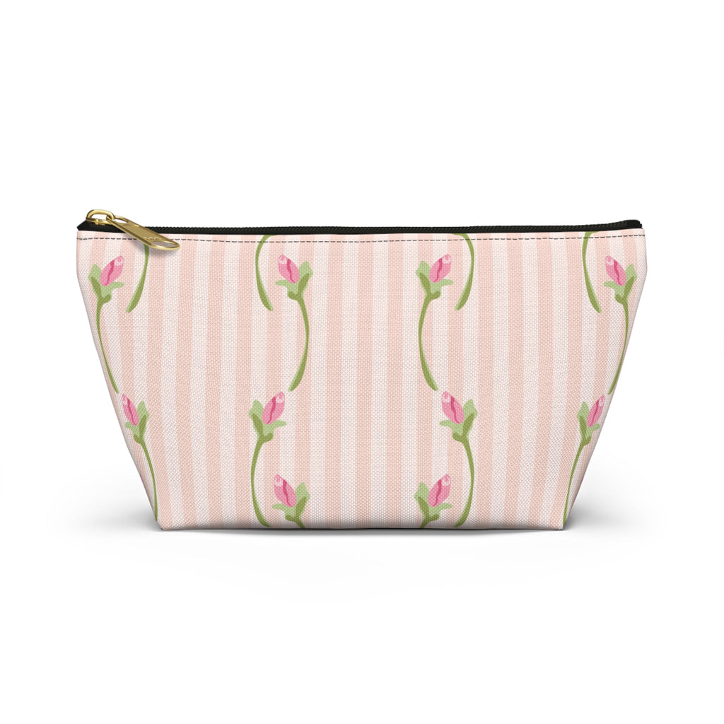 Customizable: Floral Accessory Pouch with T-bottom