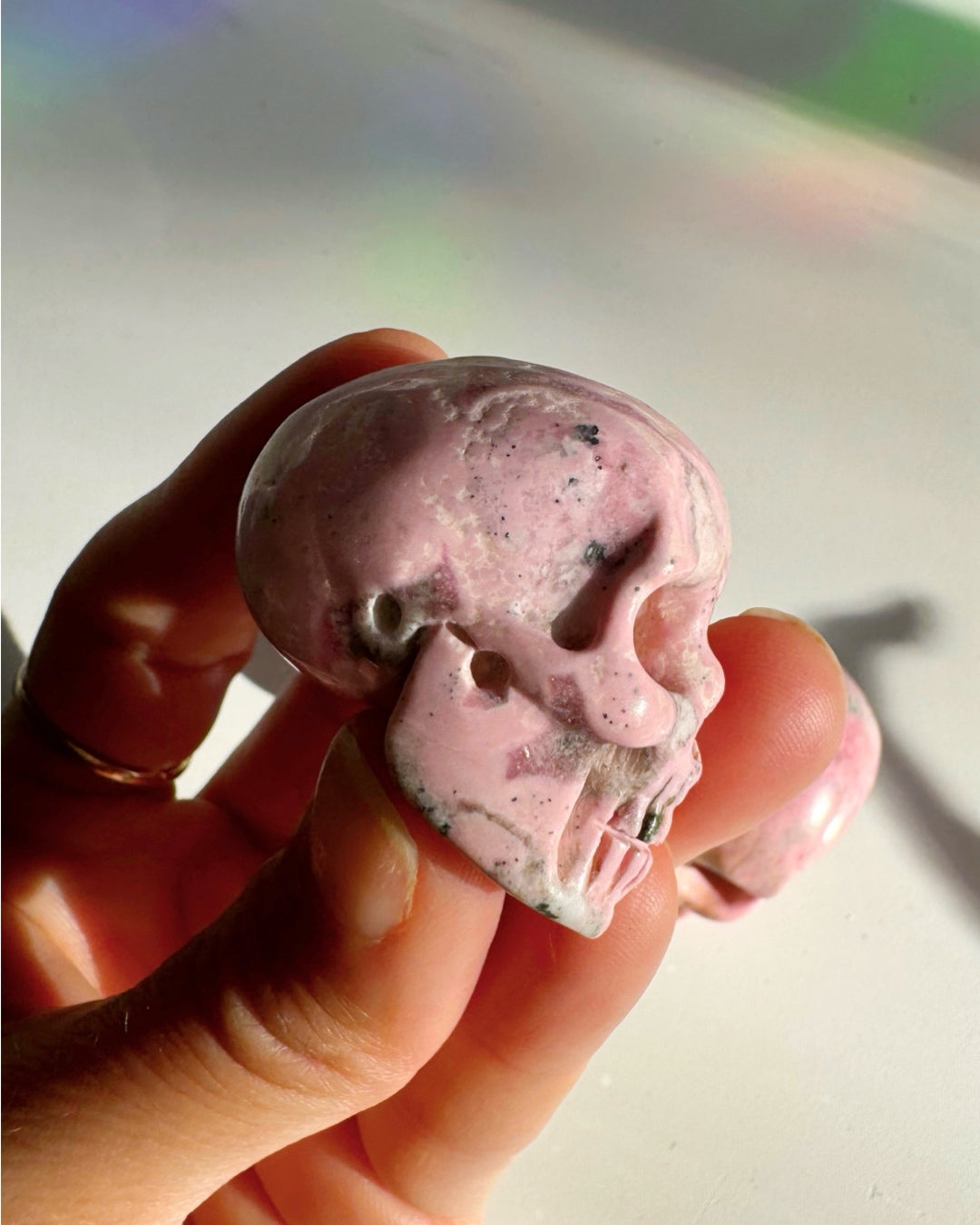 Rhodonite Skull