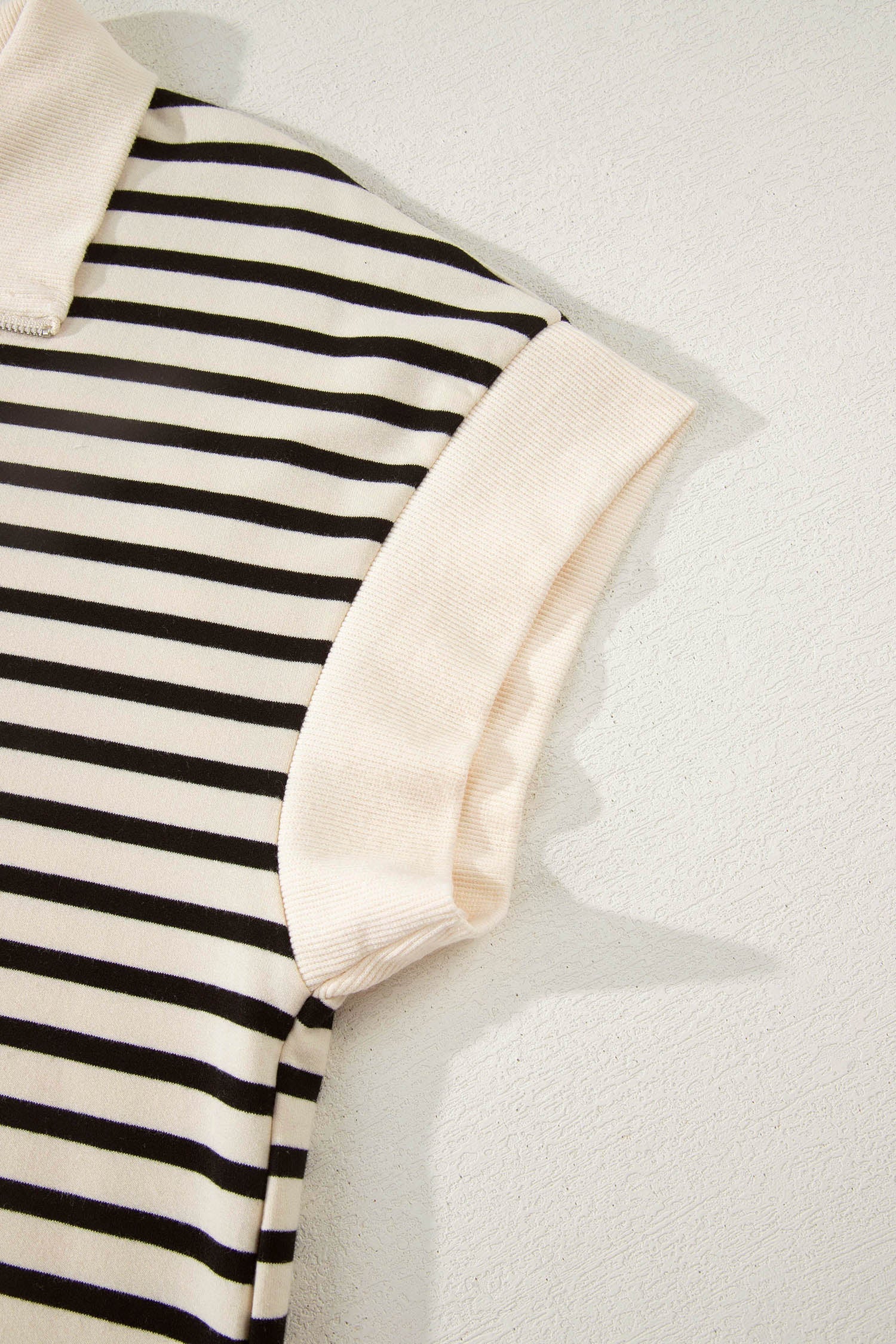 Stripe Colorblock Zip Polo & Drawstring Shorts Set