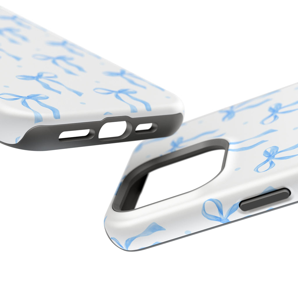 Customizable: Chic Blue Coquette Bow Impact-Resistant Phone Case