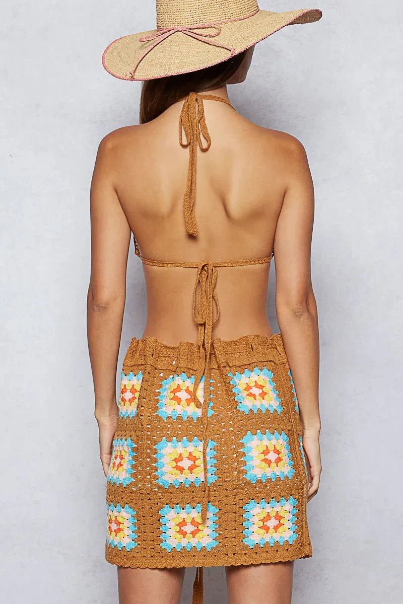Bohemian Crochet Sweater Set