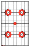 EZ2C Targets #7: Four Bullseye Plus Sight in 11”x17” Made in USA