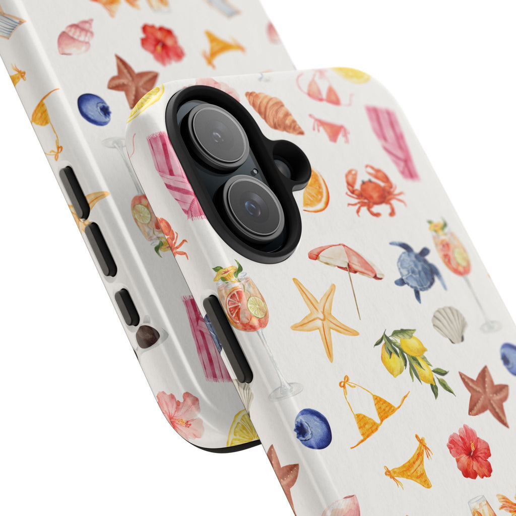 Customizable: Tropical Summer Phone Case, Vivid Coastal Design, Perfect Gift for Beach Lovers, Vacation Memories, Durable Tough Cases