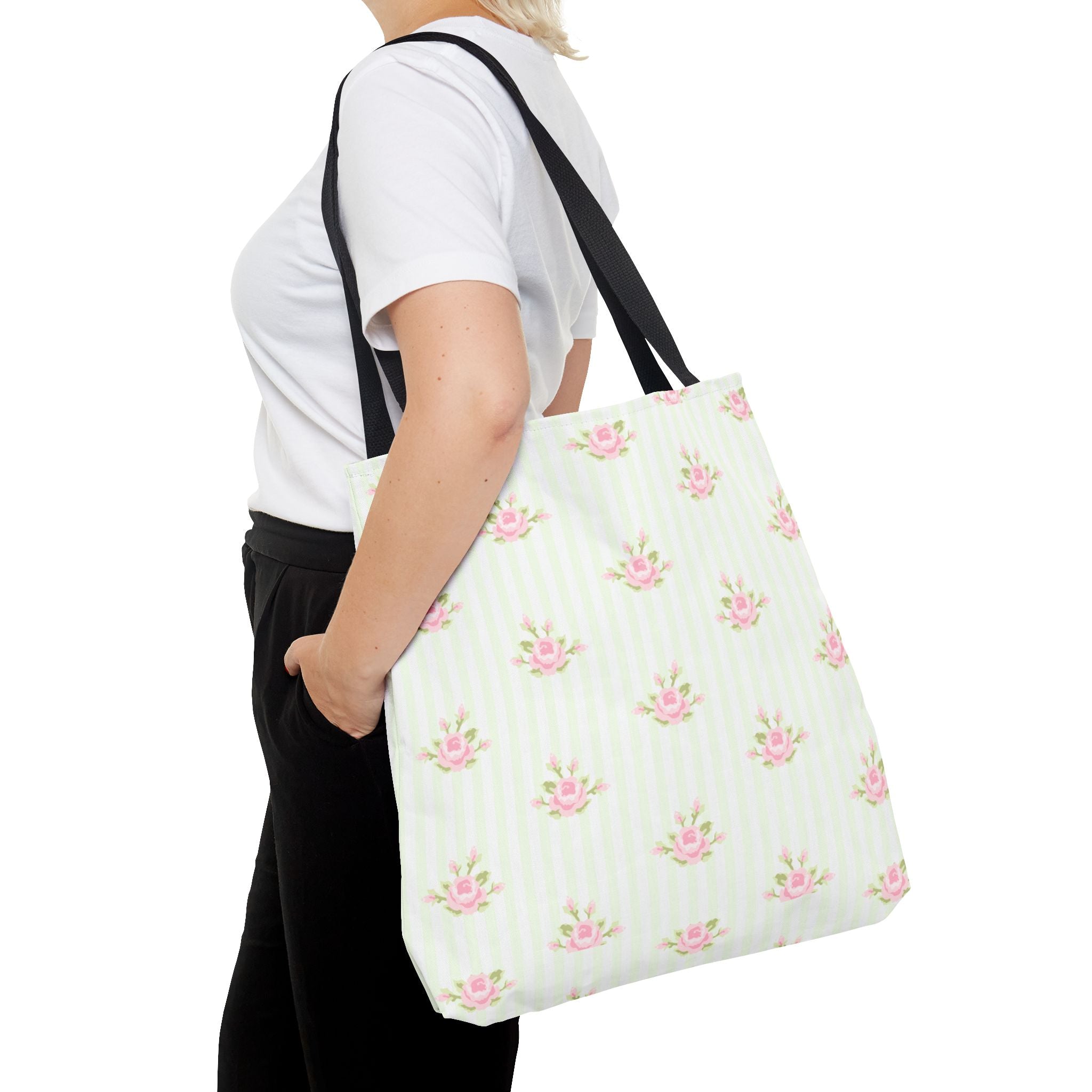 Customizable: Floral Pattern Tote Bag | Stylish Shopping Bag, Eco-Friendly Tote, Gift for Her, Beach Bag, Everyday Carryall