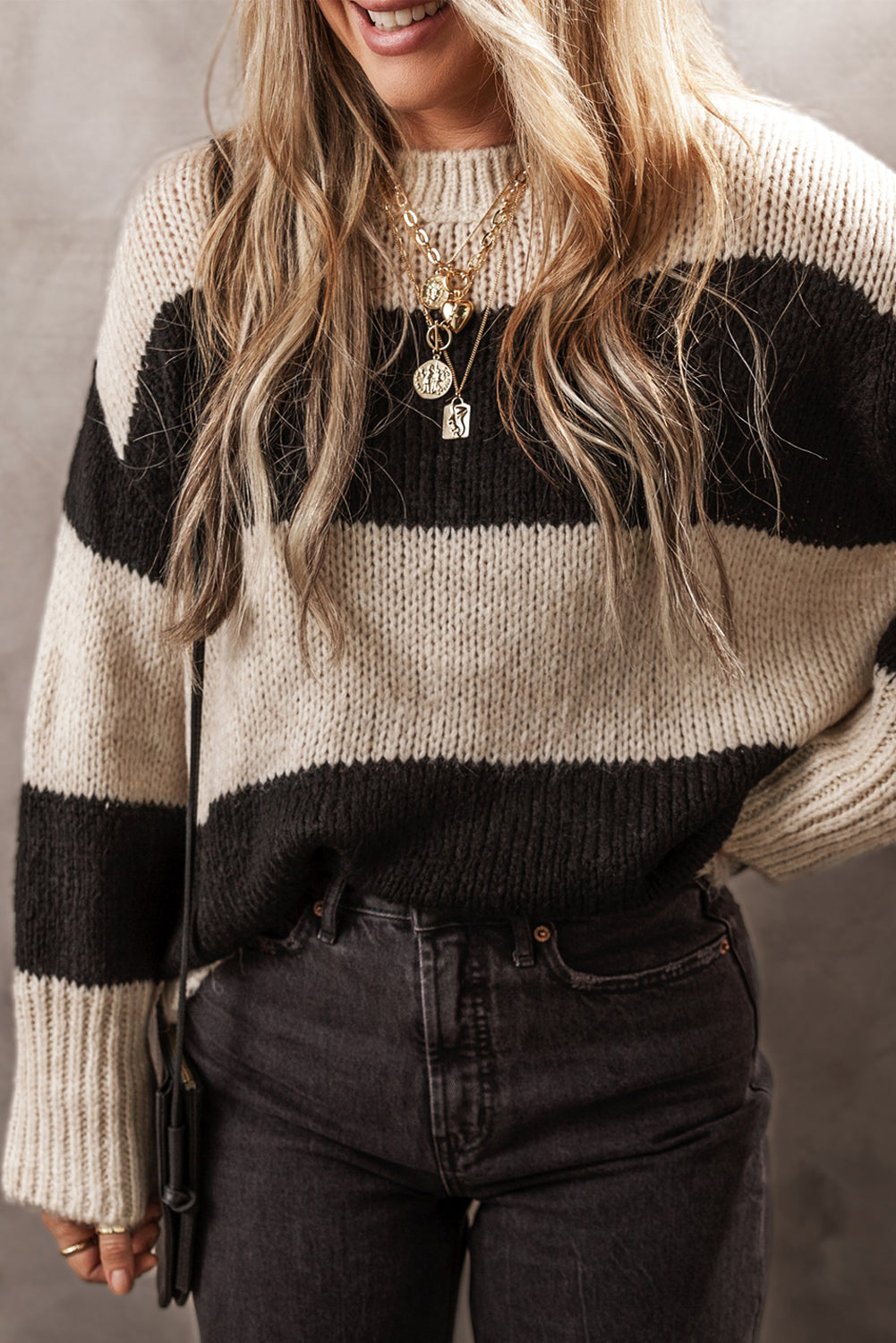 Amelia Colorblock Loose Pullover Sweater