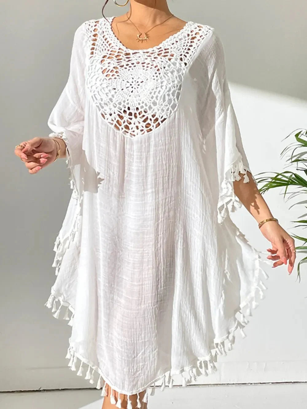 Tassel Cutout Cover-Up Dress for Effortless Summer Style