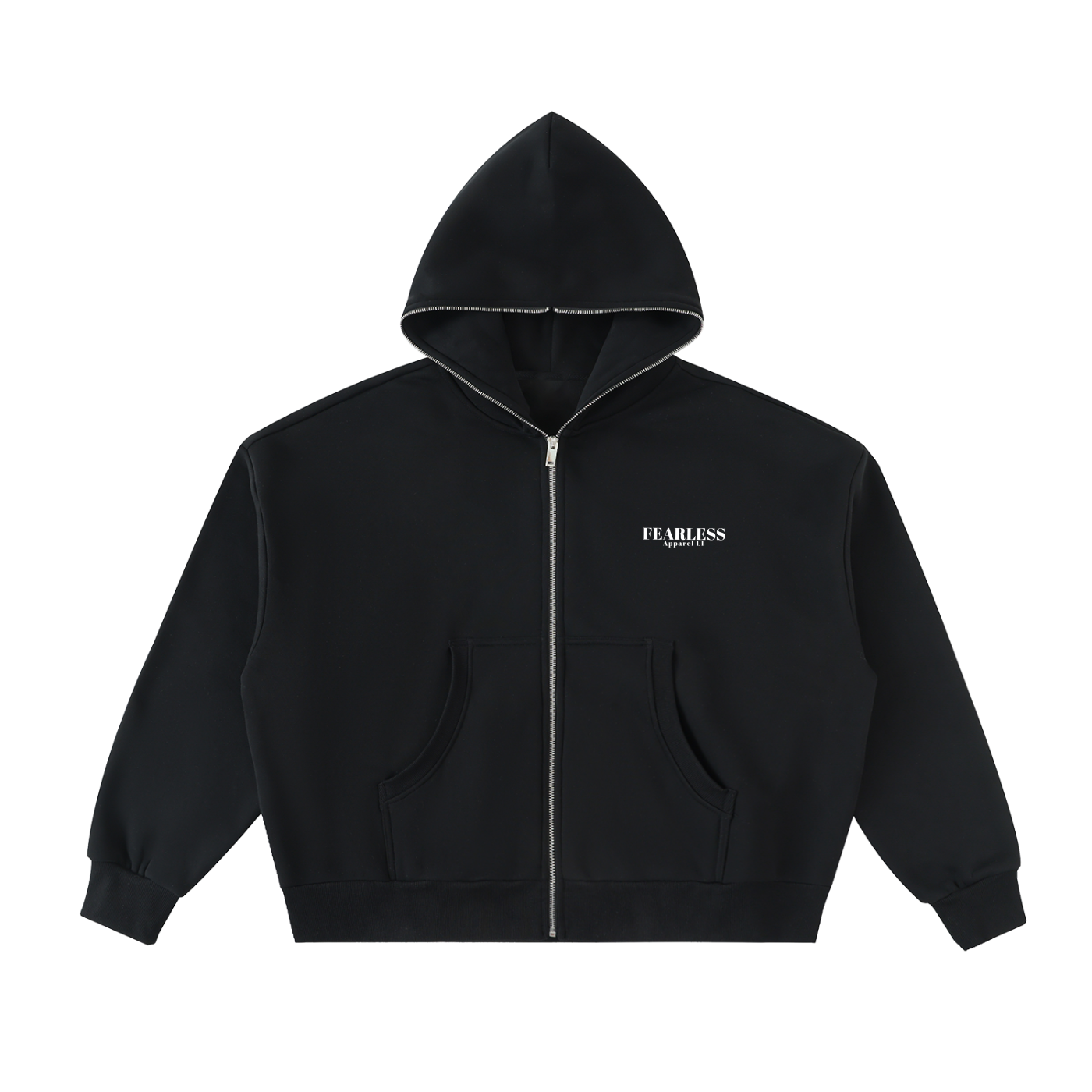 Fearless Apparel Line Fleeced Full-Zip Boxy Hoodie – Unisex Streetwear Comfort