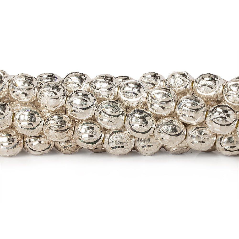 9x8mm Sterling Silver Plated Brass Circle Cut Ovals 8 inch 21 beads
