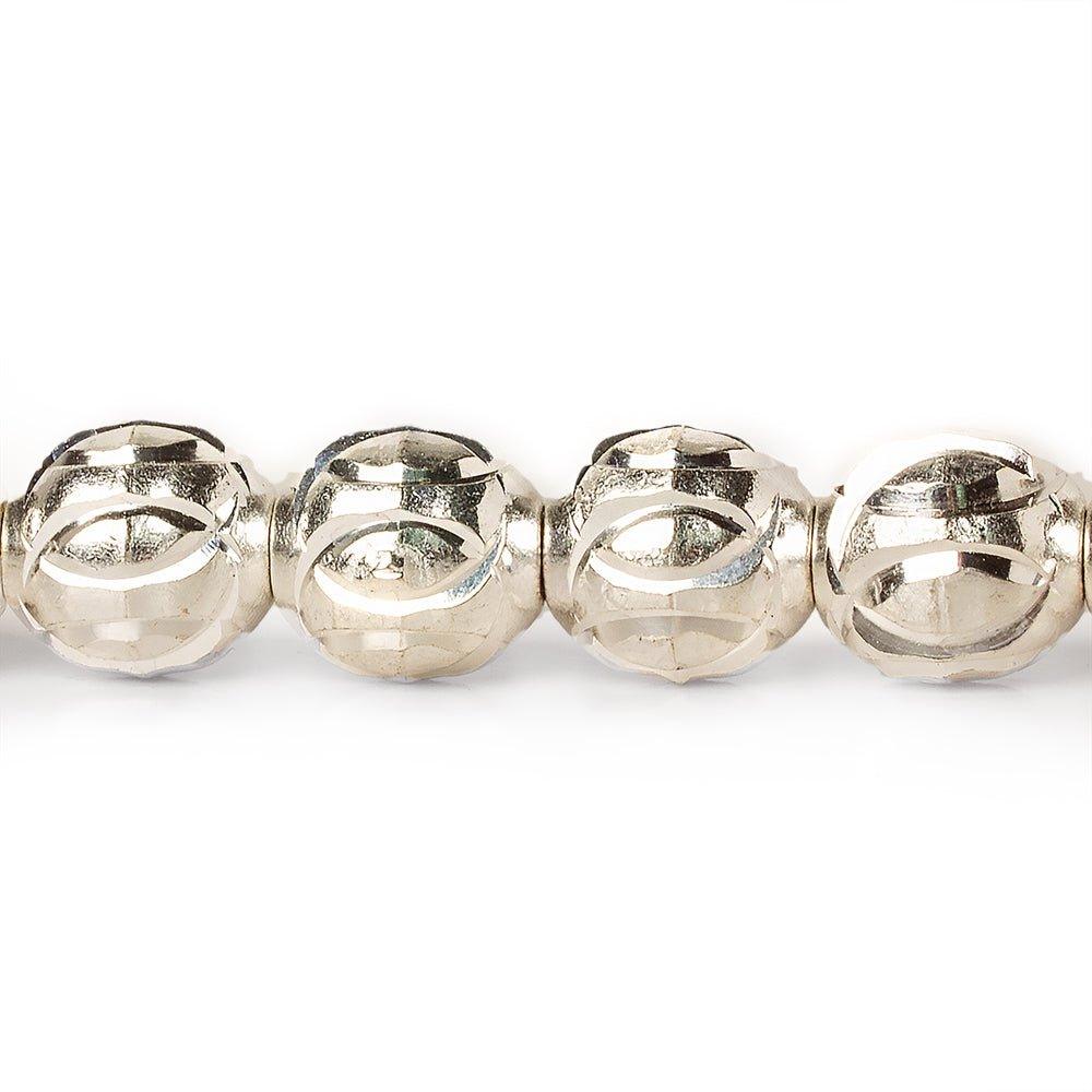9x8mm Sterling Silver Plated Brass Circle Cut Ovals 8 inch 21 beads