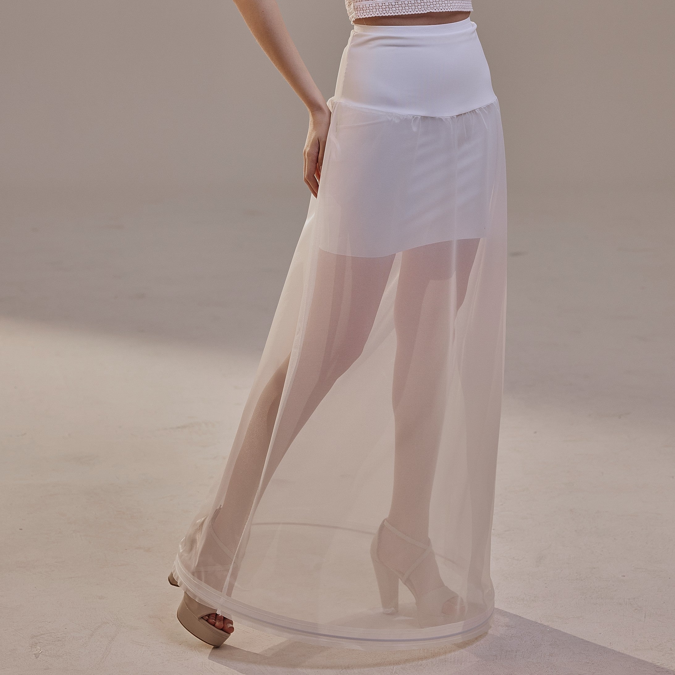 A-Line Wedding Dress Petticoat , One Hoop Underskirt with Waist Corsage