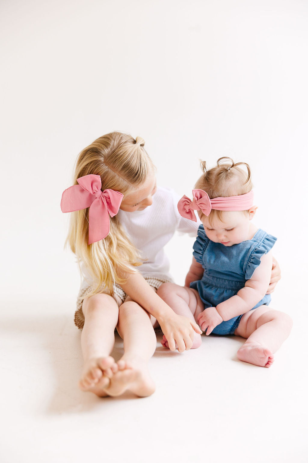 Blue Solid Baby Bow Turban
