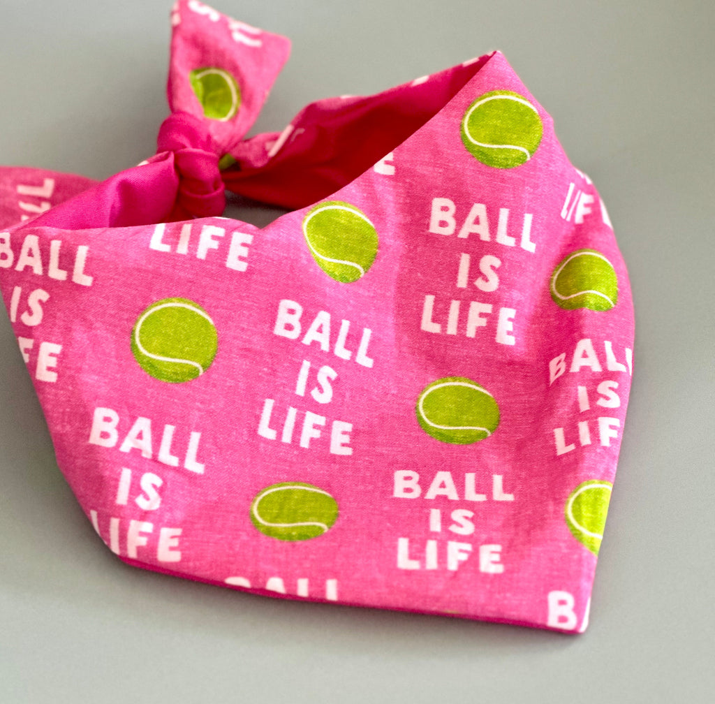 Pink Ball Is Life Dog Bandana