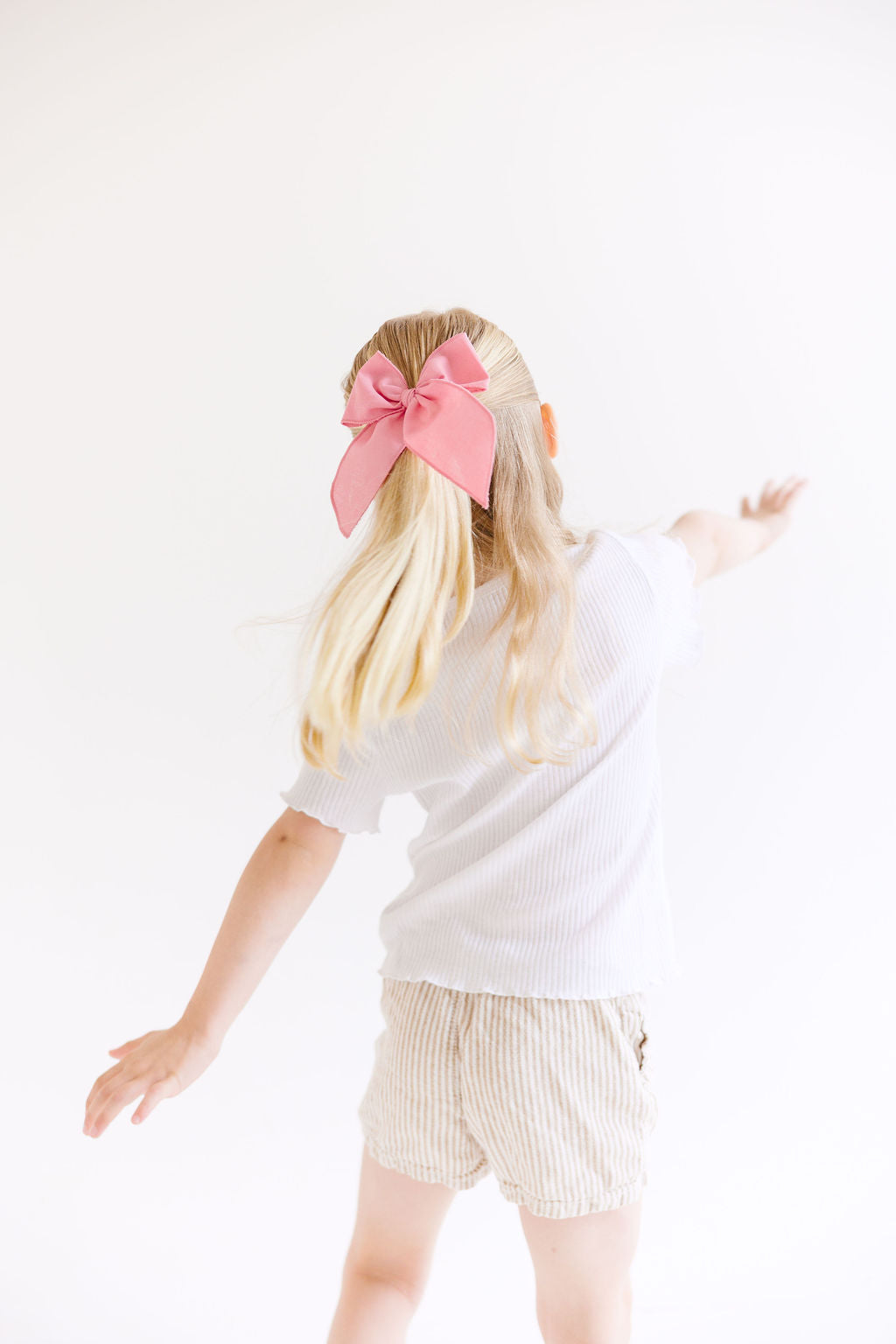 Blue Solid Oversized Bow