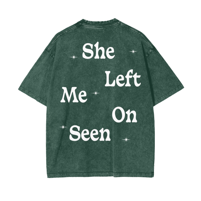 FearLessLI Apperal Li Left On Seen Acid Wash Oversize T-Shirt