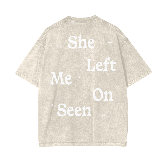 FearLessLI Apperal Li Left On Seen Acid Wash Oversize T-Shirt