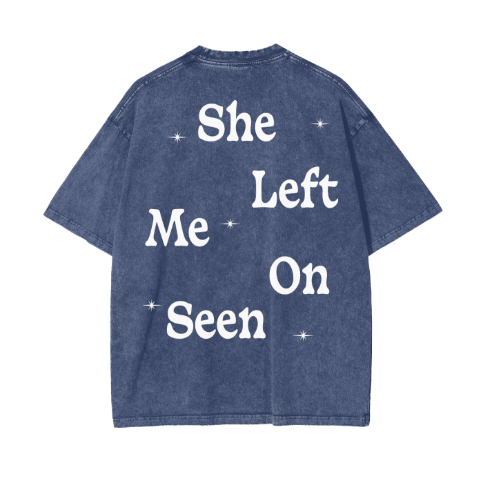 FearLessLI Apperal Li Left On Seen Acid Wash Oversize T-Shirt
