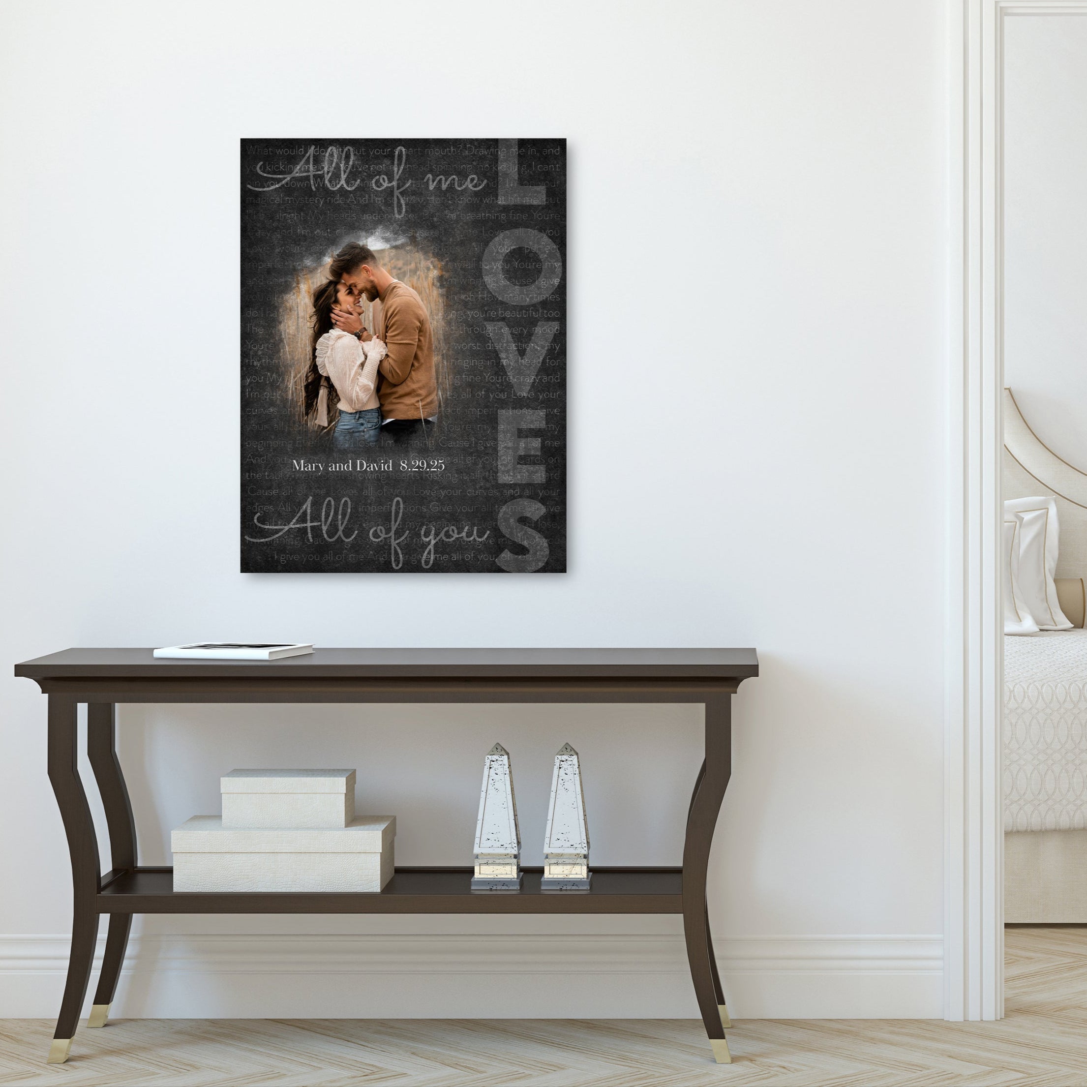 Custom All of Me Loves You Canvas with Photo: Wall Art