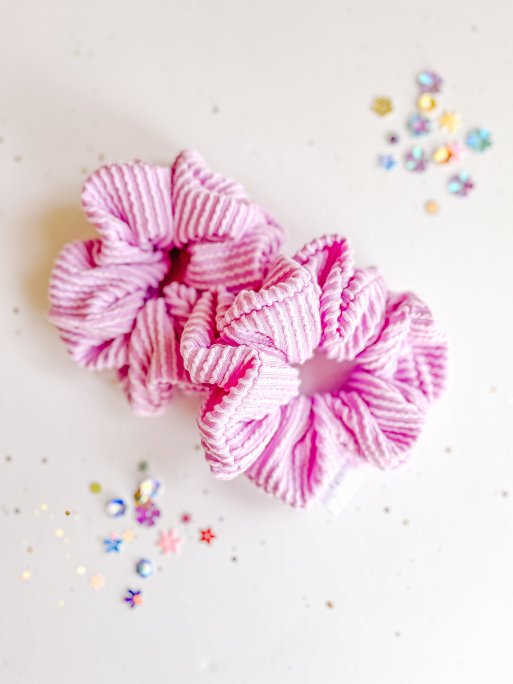 Lilac Ribbed Regular Scrunchy