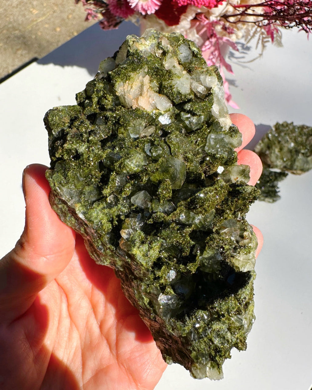 Epidote Quartz Cluster