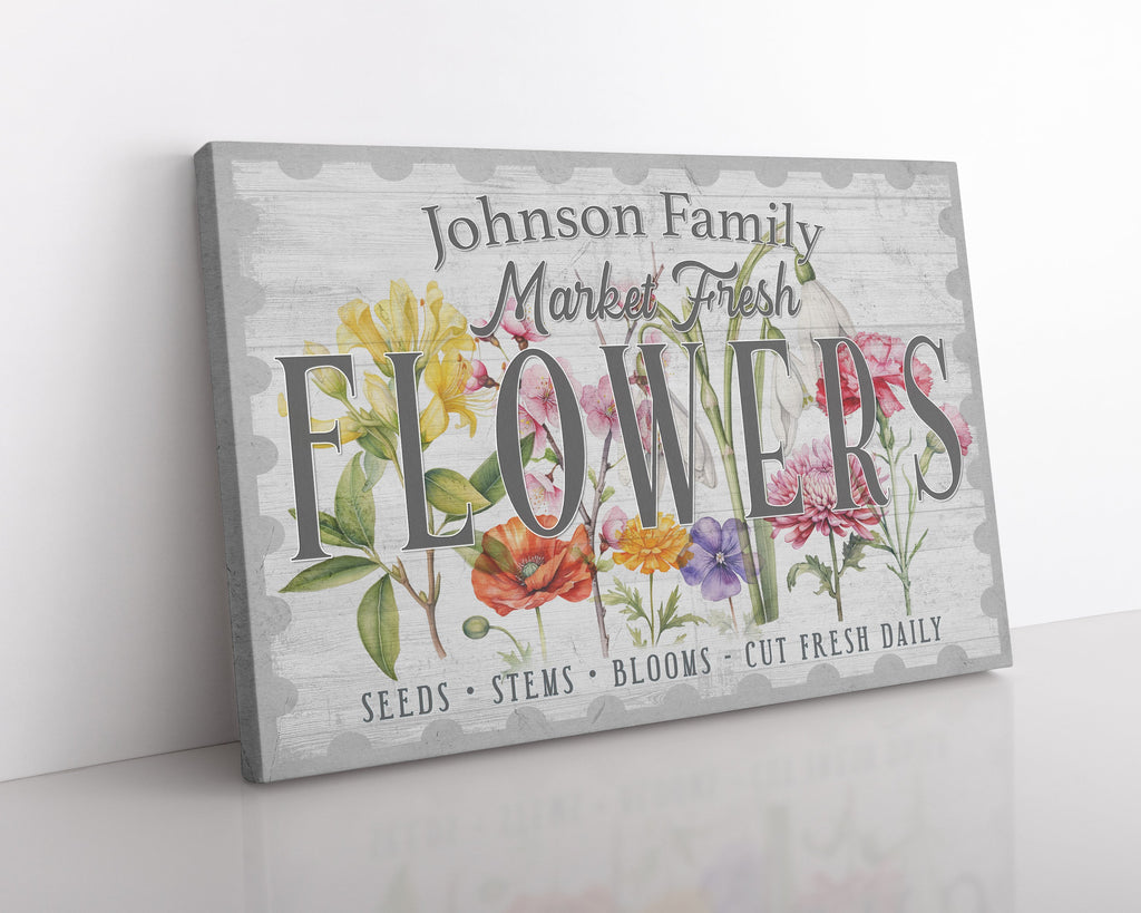 Fresh Flower Market Canvas Wall Art – Custom Spring Home Decor