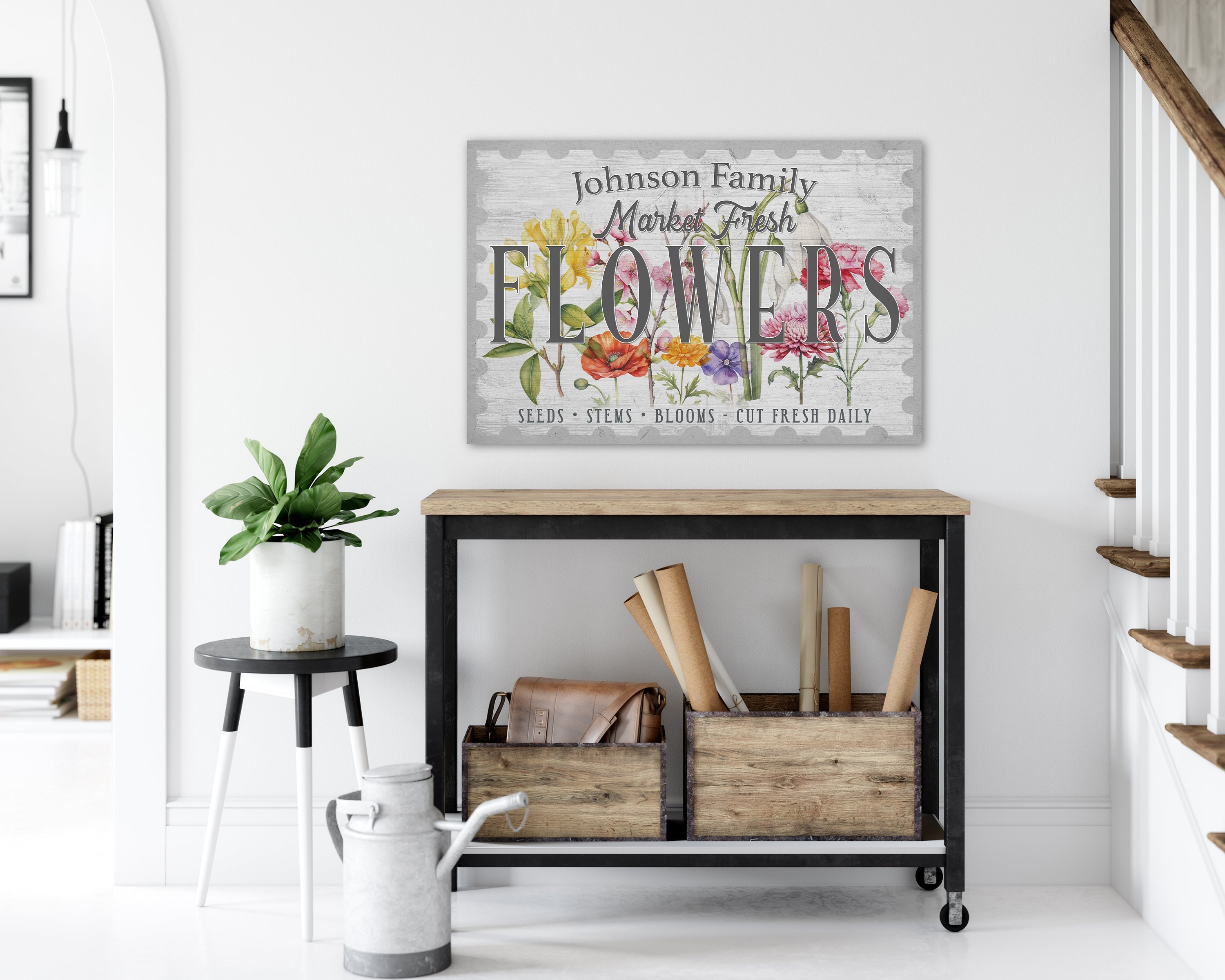 Fresh Flower Market Canvas Wall Art – Custom Spring Home Decor