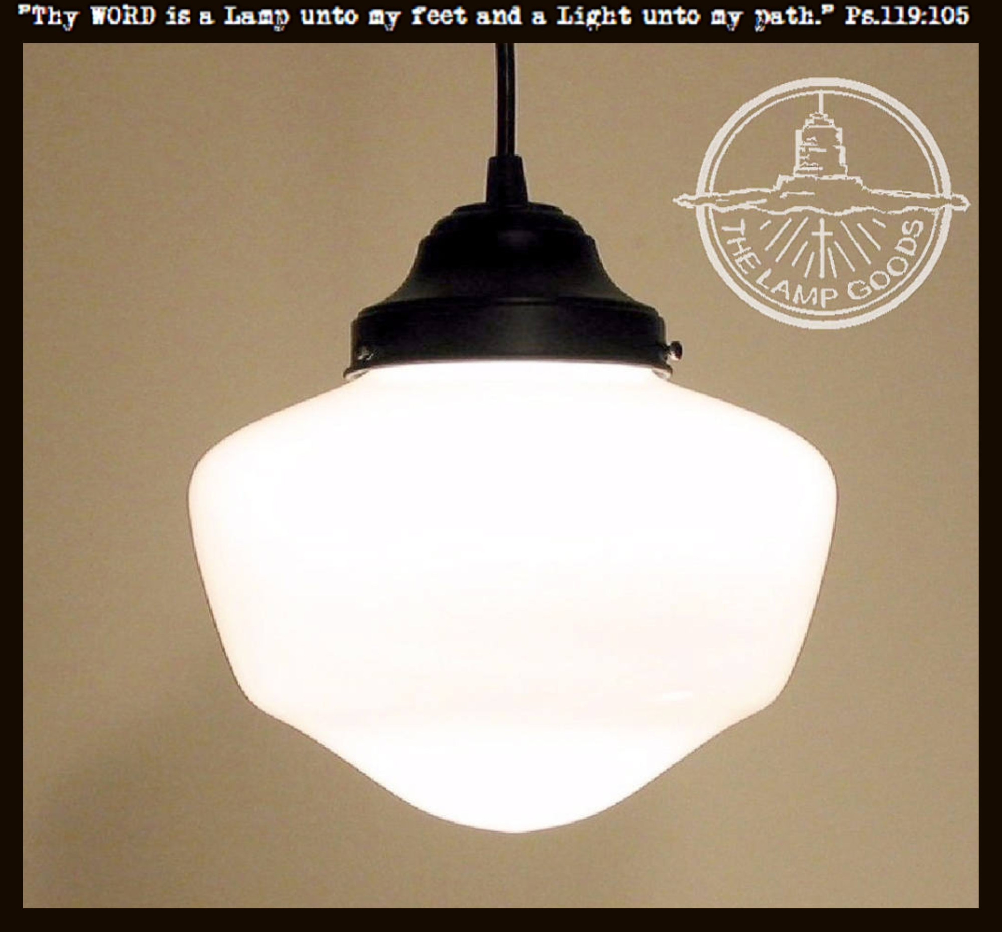 Original Schoolhouse Milk Glass PENDANT LIGHT Fixture