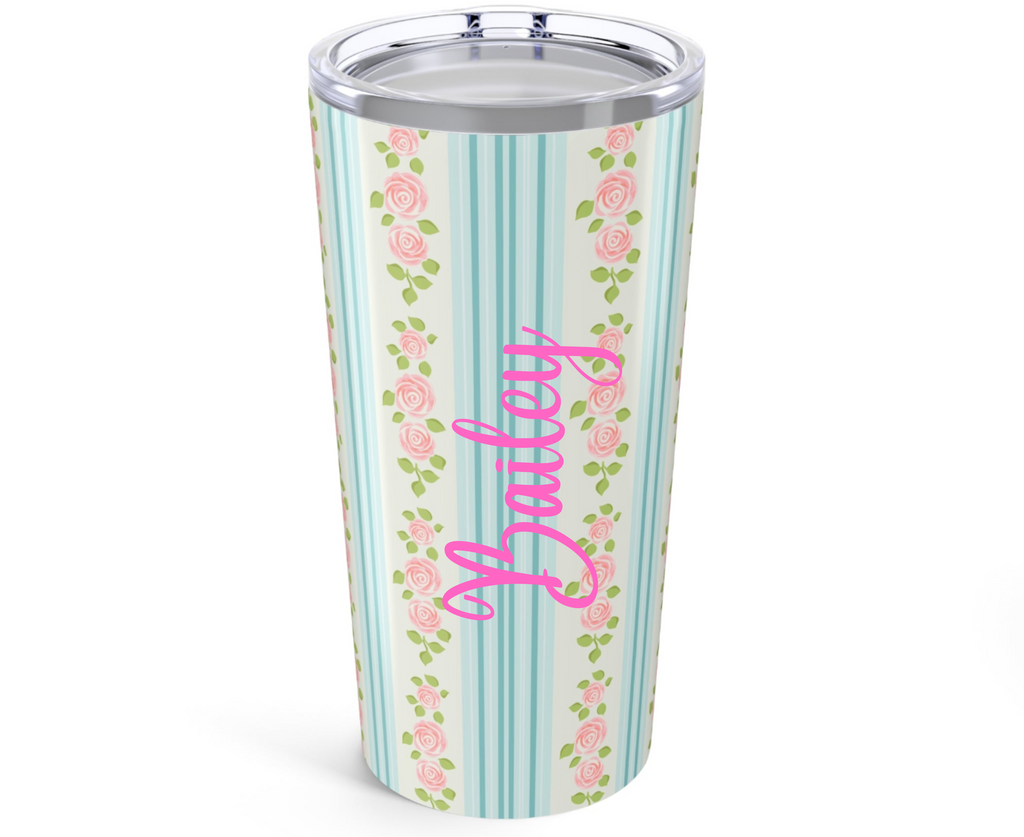 Customizable Floral Tumbler