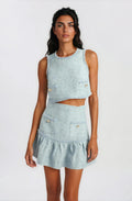 Elina Boucle Mini Skirt - Blue Boucle