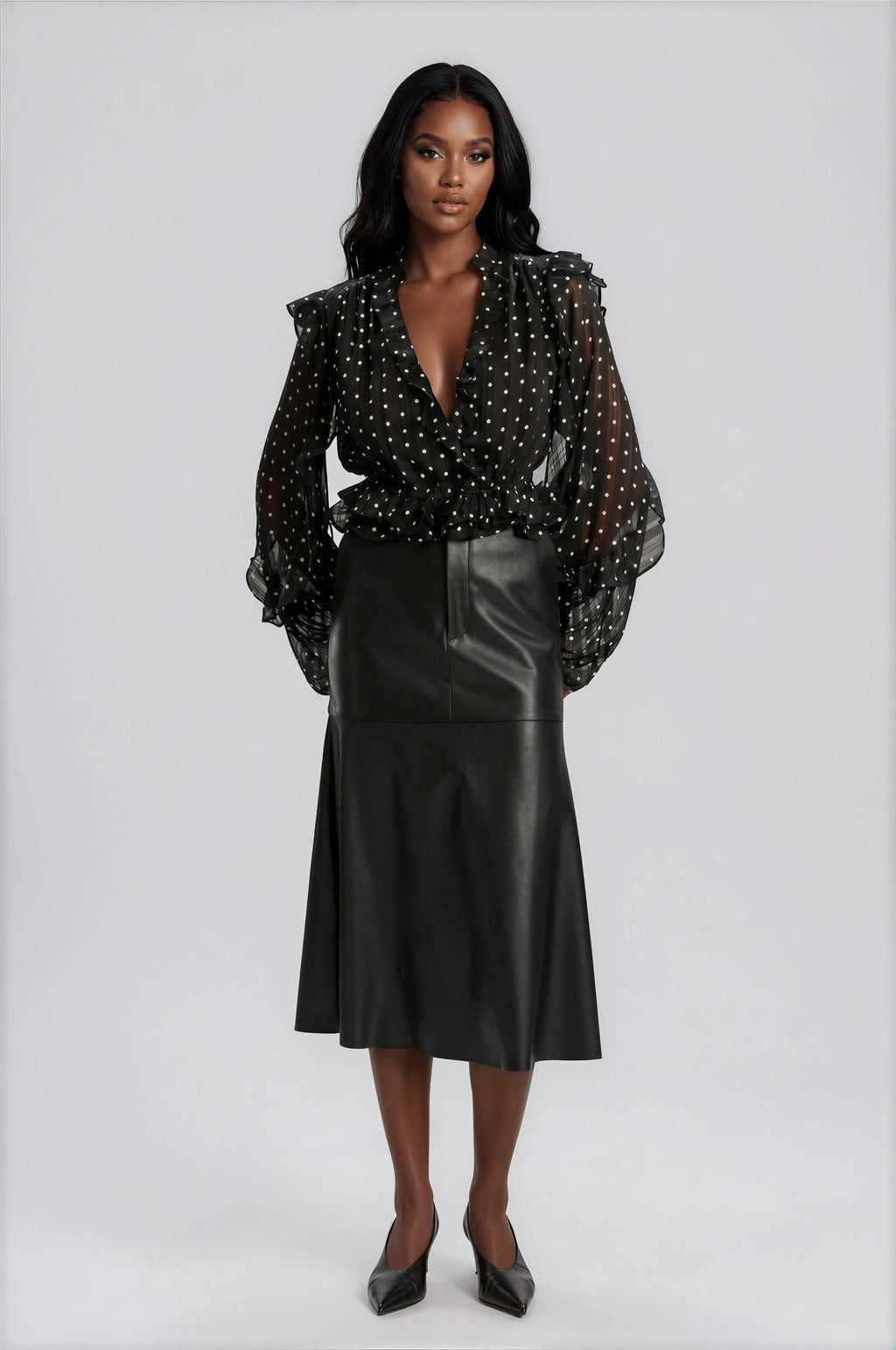 Kindra Vegan Leather Skirt – Black
