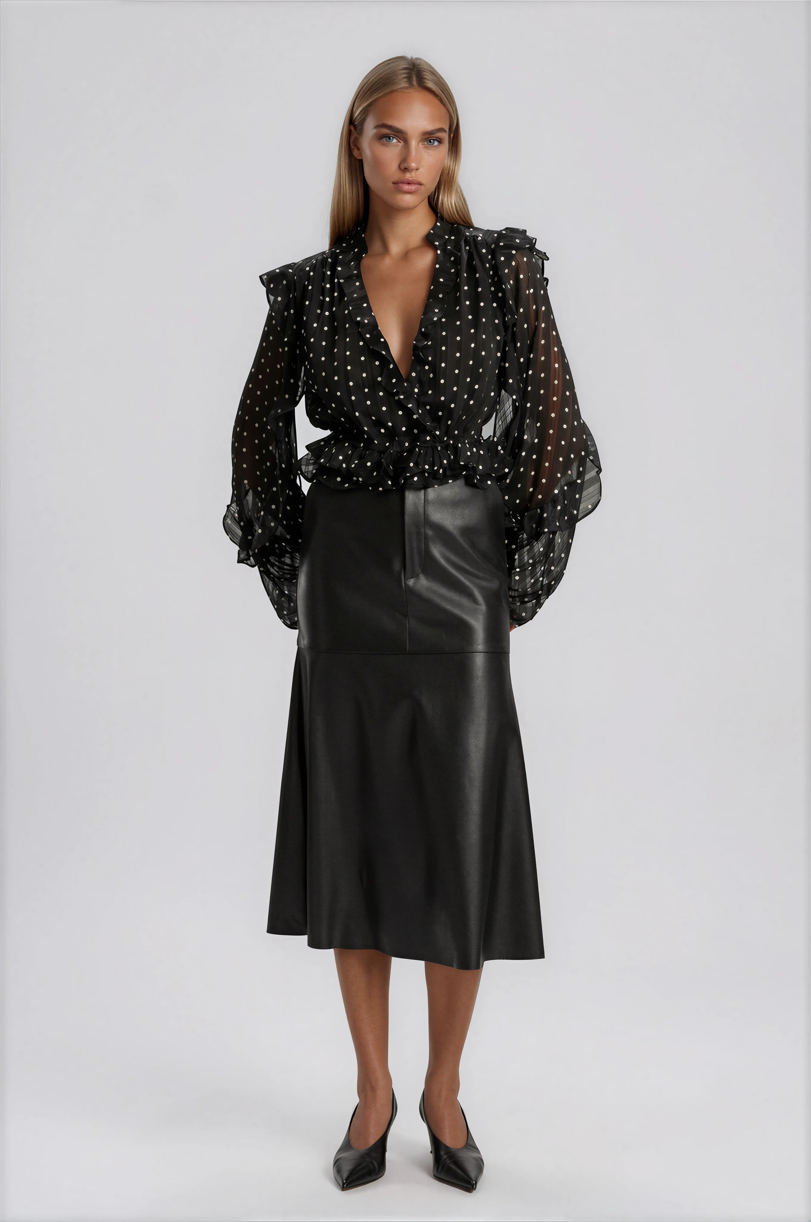 Kindra Vegan Leather Skirt – Black