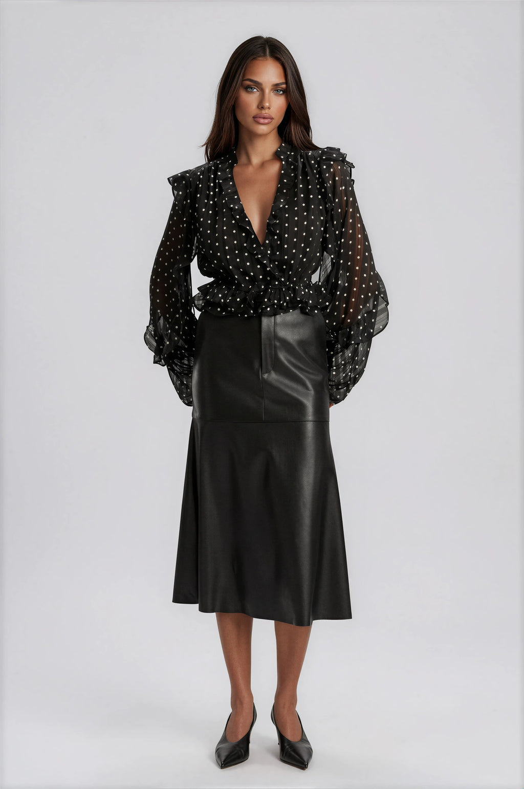 Kindra Vegan Leather Skirt – Black