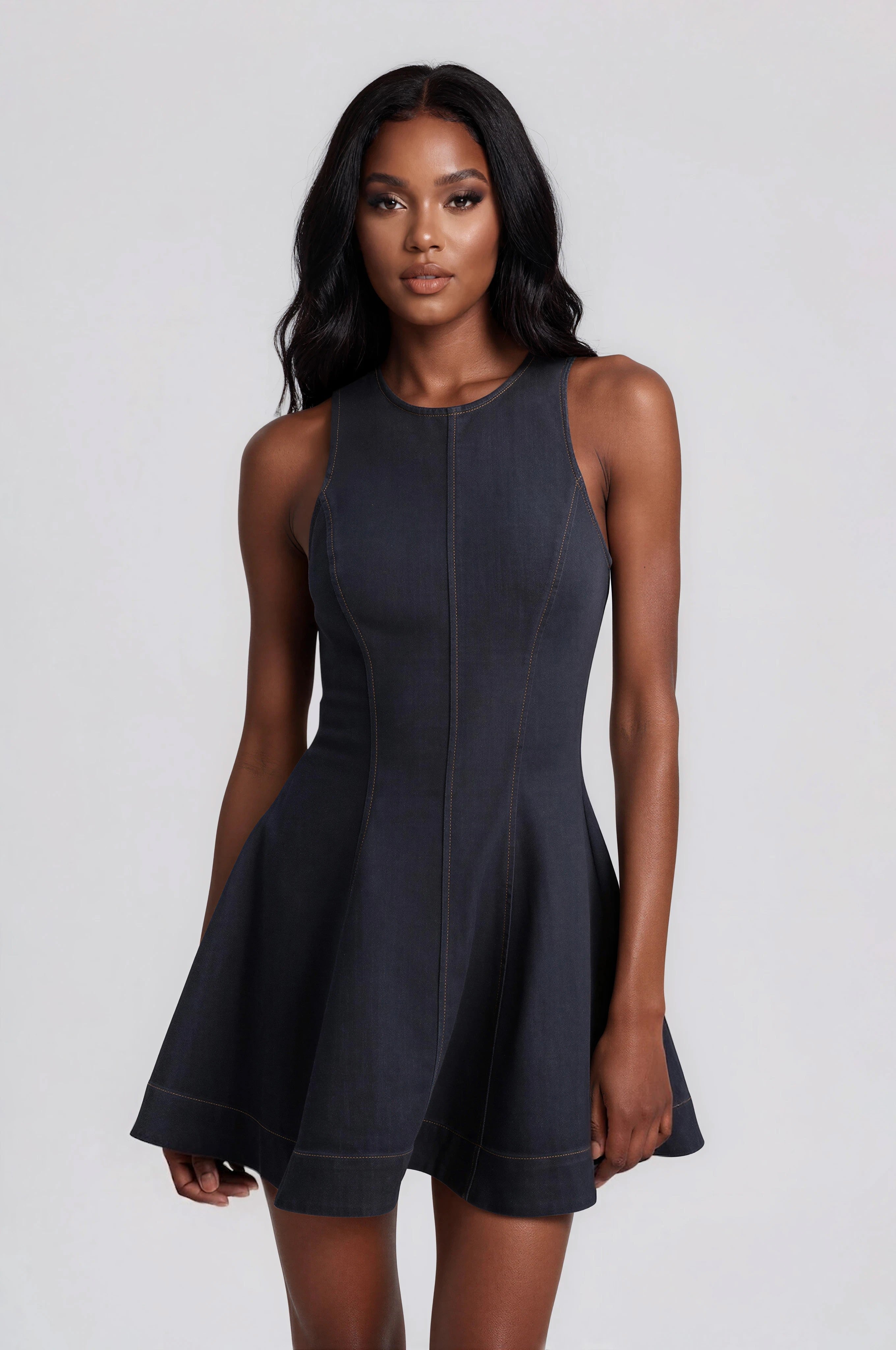 Palmer Denim Mini Dress - Dark Denim